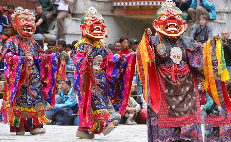 Lamas dancing at the Hemis